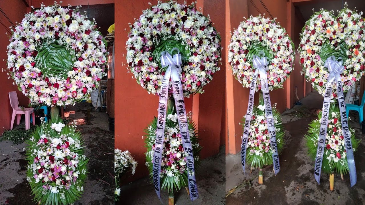 HOW TO MAKE ROUND FUNERAL FLOWER / Flower Arrangement