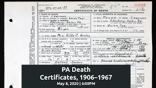 PA Death Certificate 1906-1967