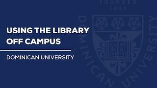 Using the Library Off Campus