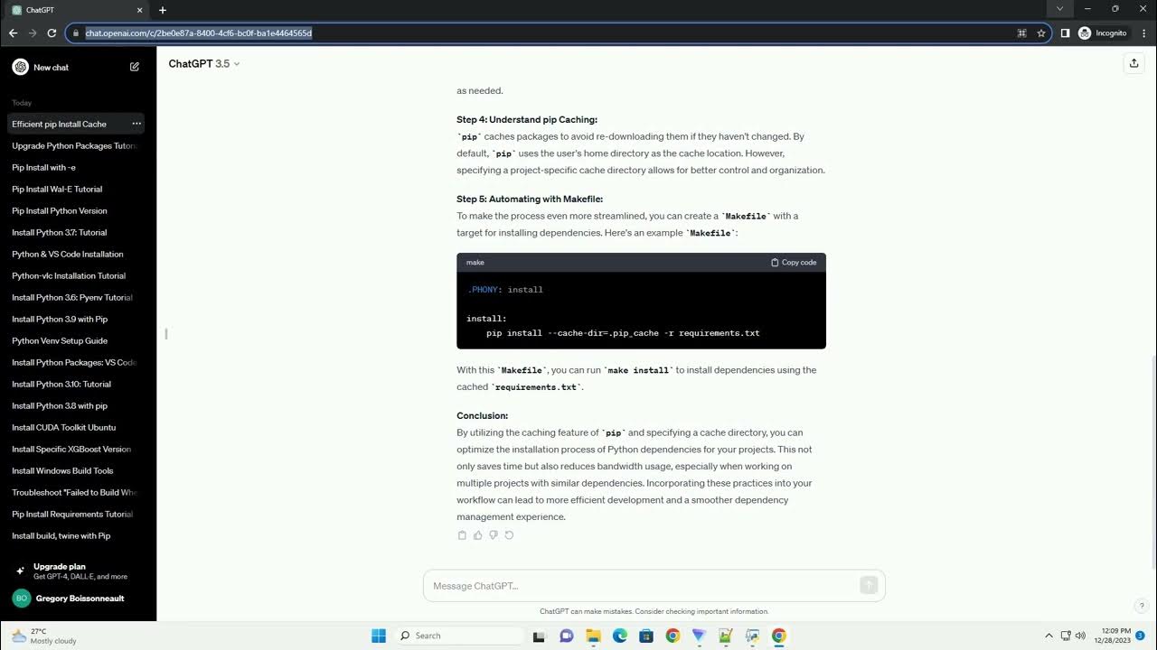 Pip install requirements txt using cached youtube