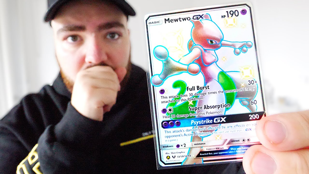 I Pulled A Shiny Mewtwo Gx From Hidden Fates Pokemon Packs Youtube