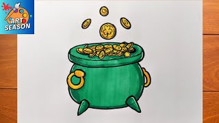 How to Draw a Pot of Gold Step by Step