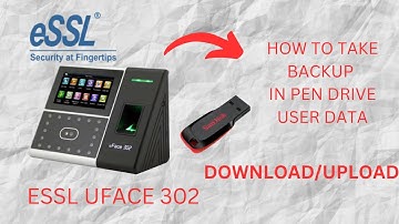 How to Backup User Data in ESSL UFACE 302 in PEN Drive