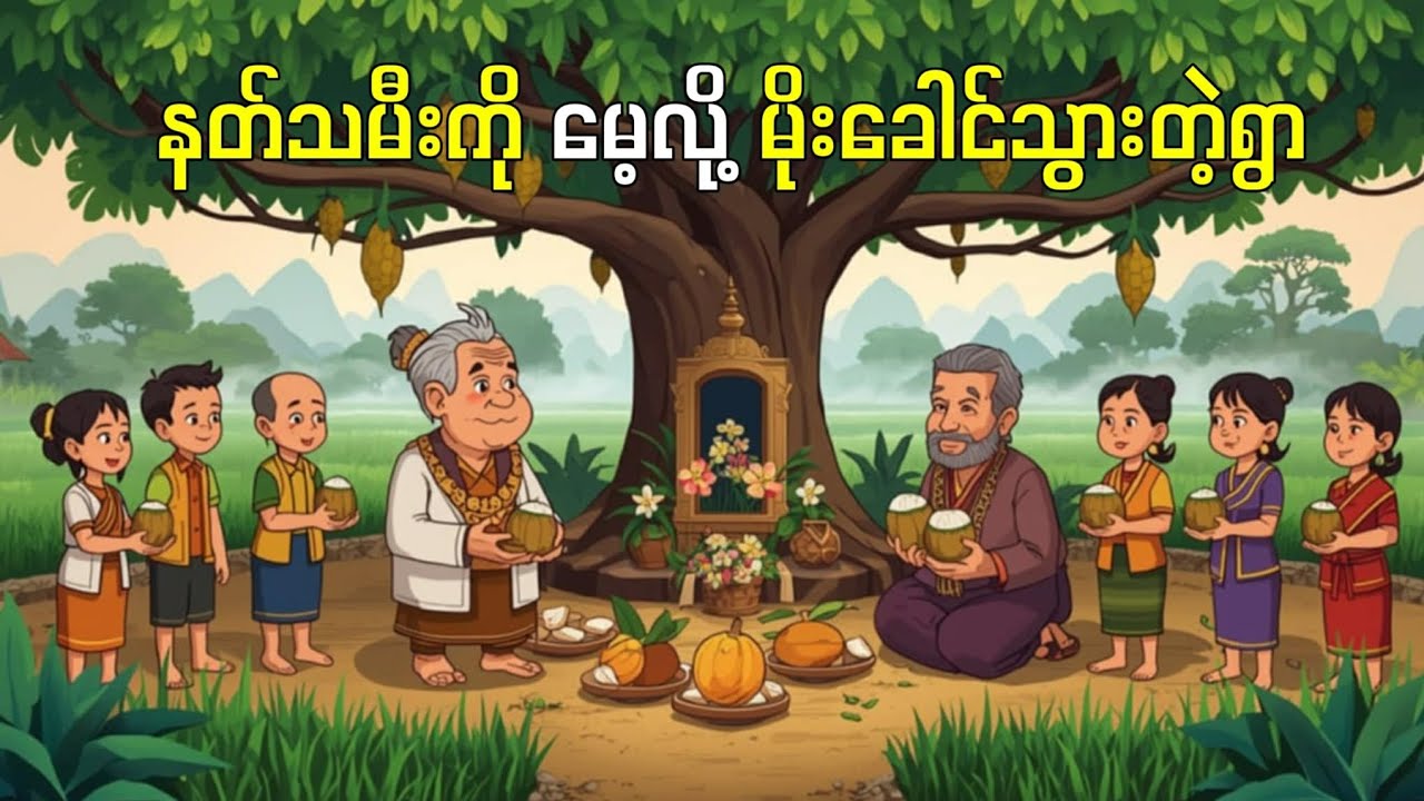 နတ်သမီးကို မေ့လို့ မိုးခေါင်သွားတဲ့ရွာ #ကျေးလက်ပုံပြင်
