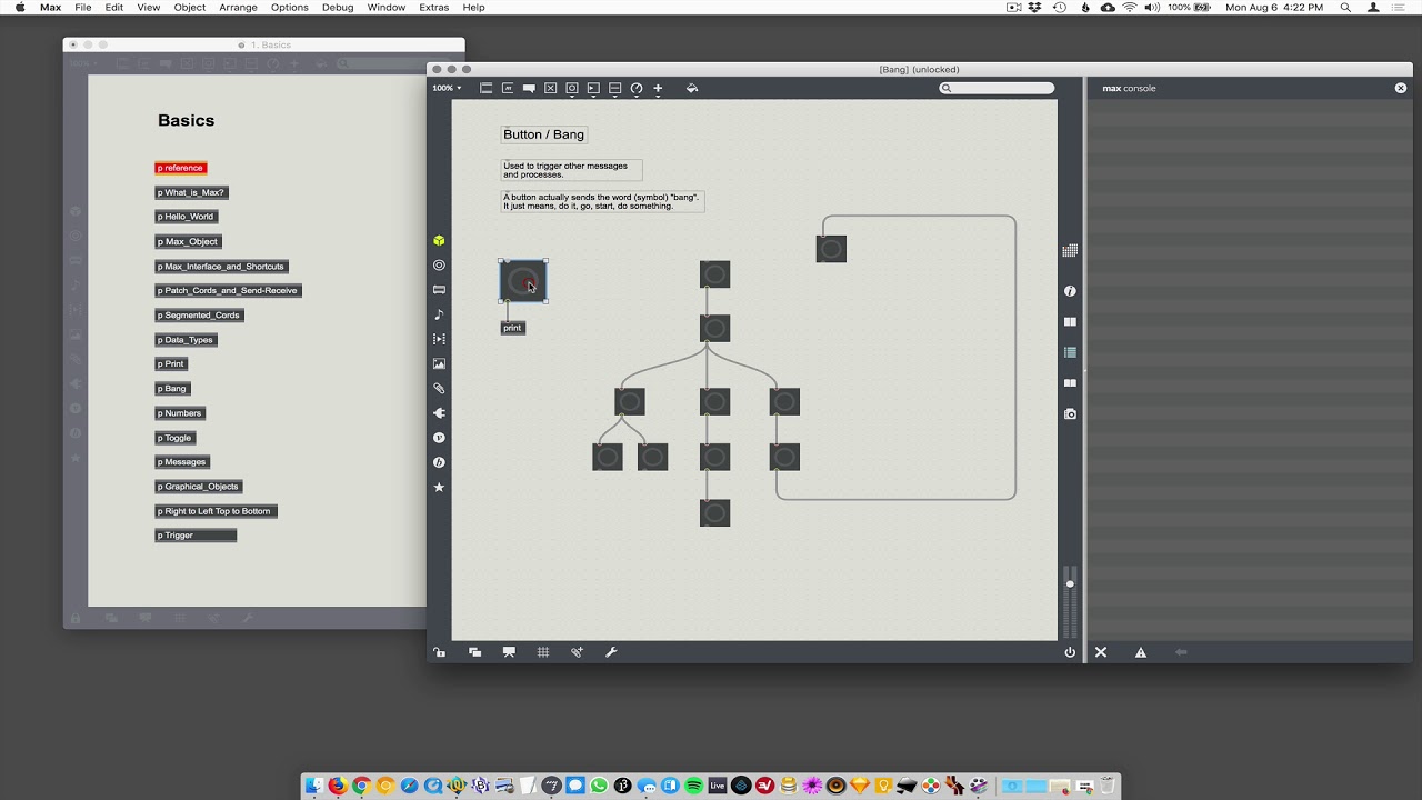 Max/MSP - button / bang - YouTube