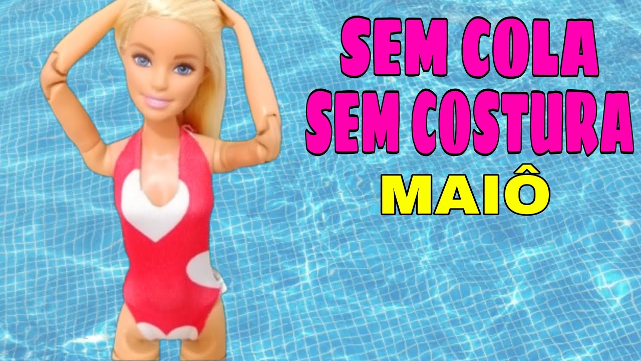 DIY roupas e biquínis para boneca Barbie (SEM COLA OU COSTURA) com