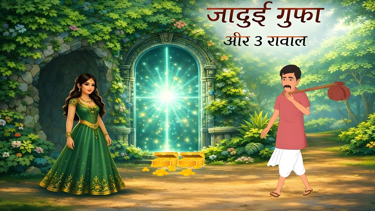 जादुई गुफा और 3 सवाल | jaadui gufa aur 3 sawal | Hindi kahani| cartoon video| moral story 