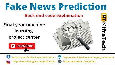 Fake News Prediction  (Back End Code) - Mifratech #fakenews #abdulproject #engineeringproject #final