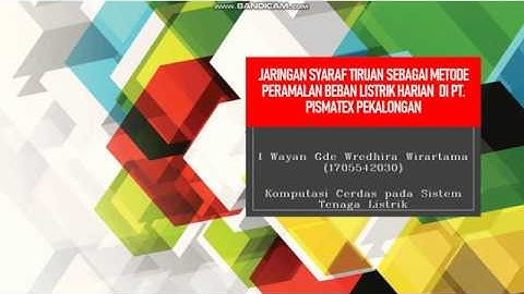 JARINGAN SYARAF TIRUAN SEBAGAI METODE PERAMALAN BEBAN LISTRIK