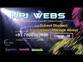 Tutorial 9 School Student Assignment Manage About Hindi Video NPJ Webs || npjwebs