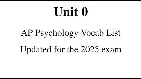‼️ALL TERMS in Unit 0 of AP Psychology ‼️