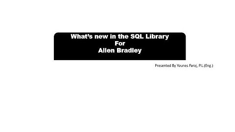SQL Library For Rockwell PLCs -What