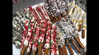Chocolate Covered Pretzel Rods: Holiday Collection