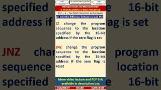 24MP2   Microprocessor and Microcontroller   Give the difference between JZ and JNZ
