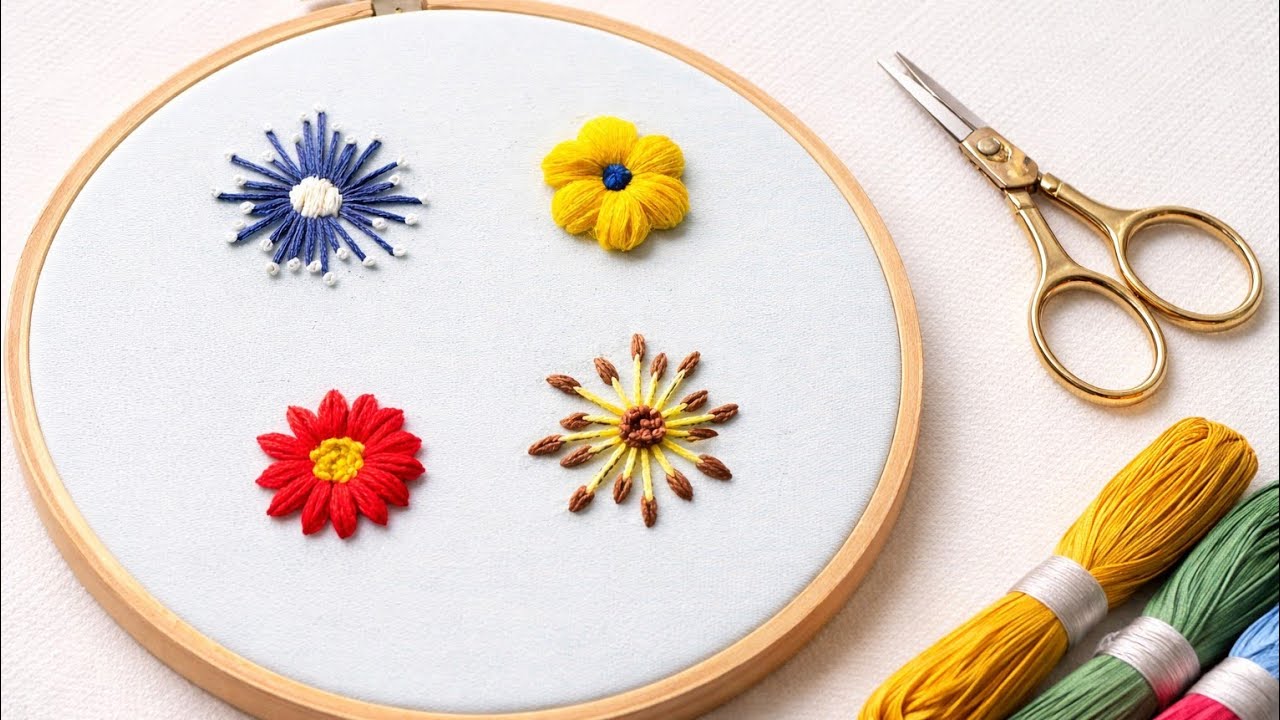Basic Embroidery Stitches for Beginners | Easy Hand Embroidery Tutorial ...