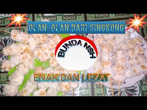  CARA  MEMBUAT  SATE SINGKONG UBI KAYU  DAN BAHANNYA DUA  WARNA 