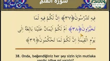 Mehmet Emin AY // Kalem Sûresi 068  القارئ محمد امين آي   سُورَةُ الْقَلَمِ