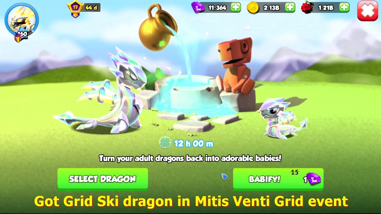 Got Grid Ski dragon in Mitis Venti Grid event | Level 168 Grid event |  Babify prisma Dragon |  DML