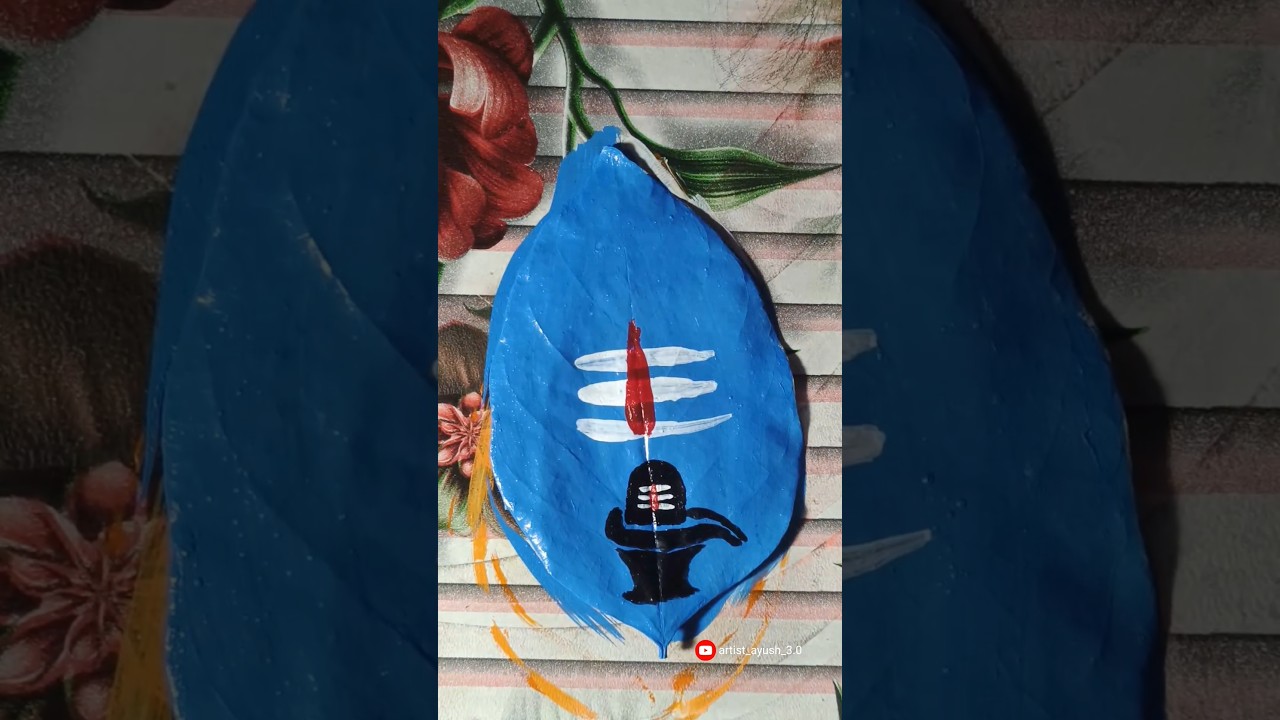 😍 shivling for unique leaf painting  