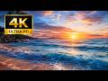 Tropical Beach Sunset Ambience 🌴 Only Ocean Waves &amp; Nature Sounds 4K 10 Hours