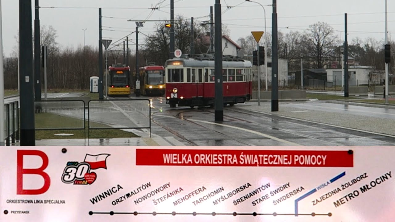 Warszawa - Przejazd tramwajem K #445 - Linia B (2) Metro Młociny - Winnica