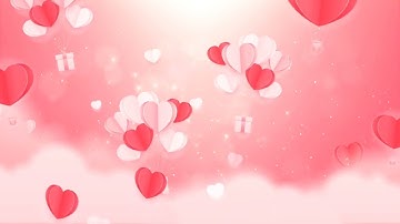 4K Valentines Day Hearts day Animated Video Background Loop