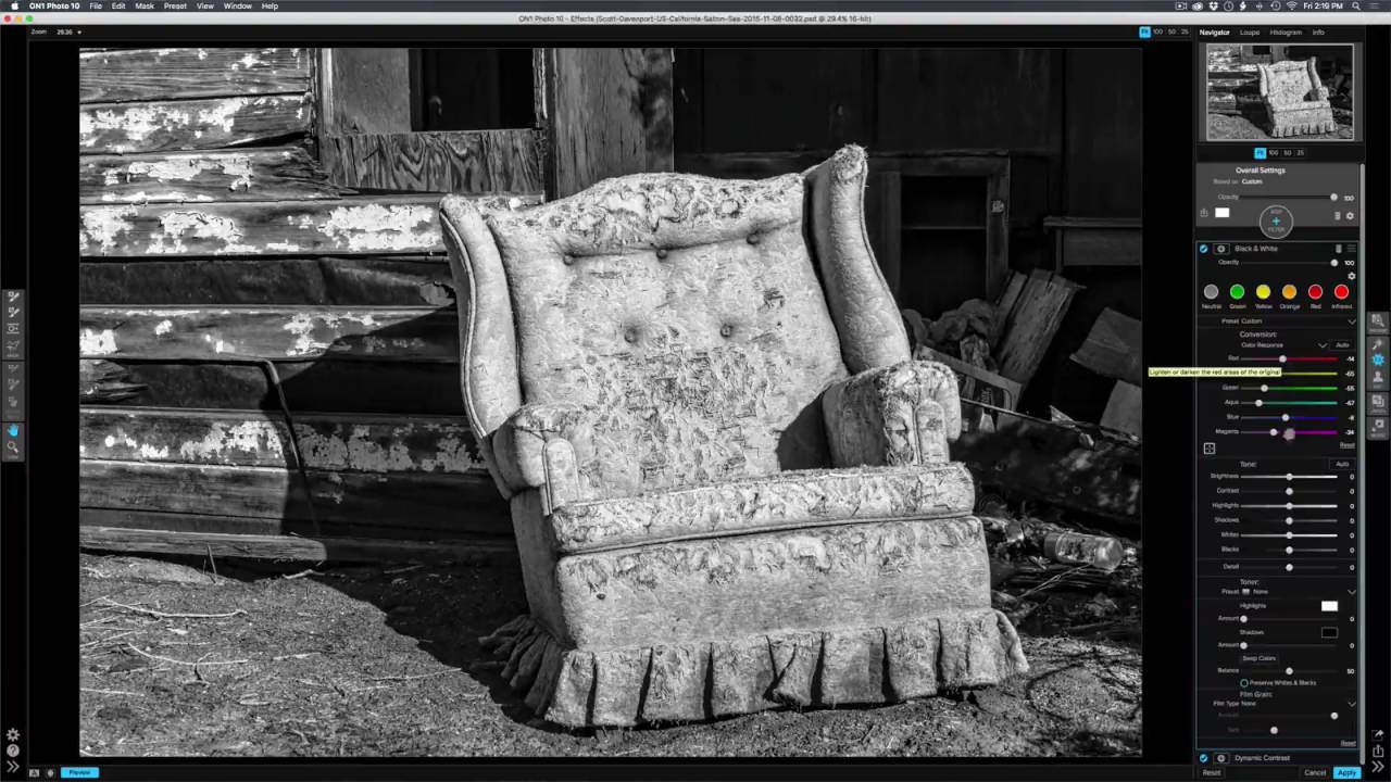 ON1 Short Clip — Dramatic Black and White Conversion