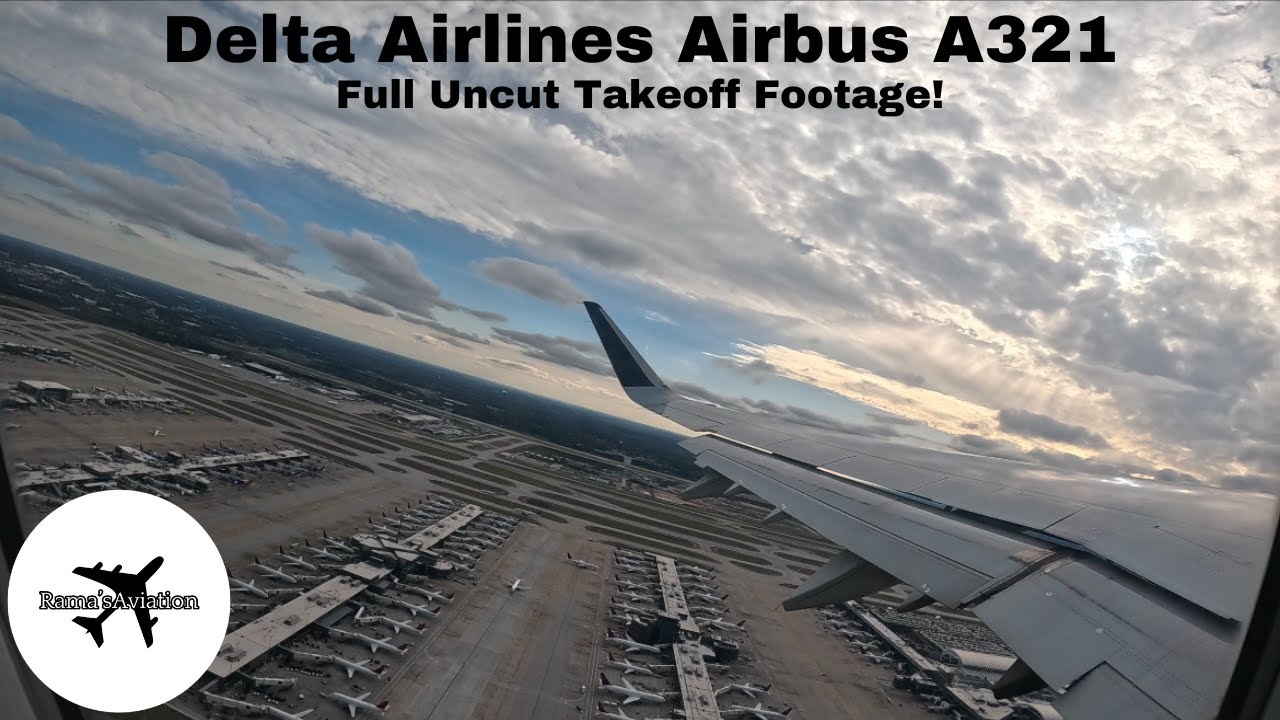 [4K] DREARY DEPARTURE | Delta A321 FULL POWER Takeoff out of ATL