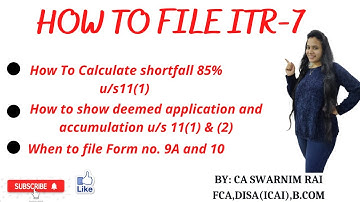 How to file ITR 7 and claim exemption u/s 11&12.  Section 11(1) and 11(2) explained.