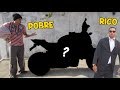 MENDIGO x EMPRESÁRIO - COMPREI MINHA MOTO NOVA VESTIDO DE MORADOR DE RUA (Teste Social)