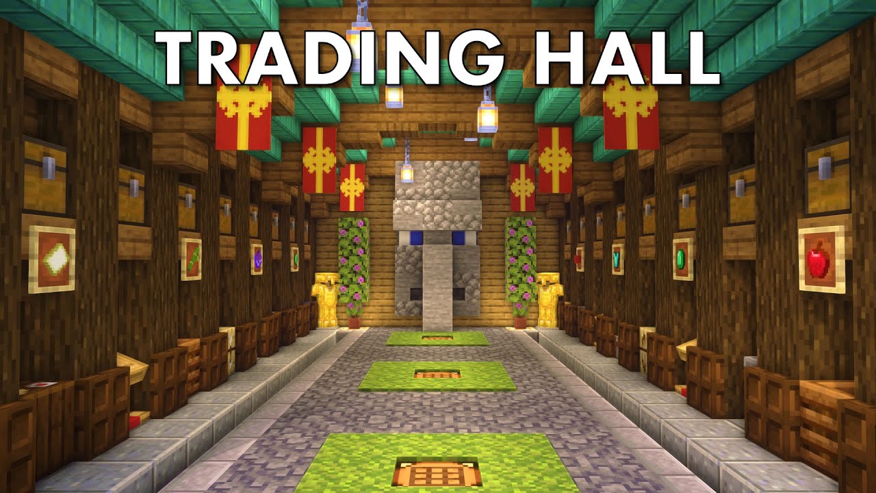 Minecraft | How to build a Villager Trading Hall | Tutorial - YouTube