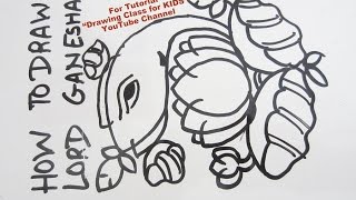 How to Draw- Lord Ganesha Ganpati from Lotus Flower Step by Step Tutorial for Kids