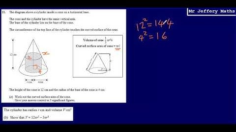 21a. Pythagoras & Surface Area of a Cone (GCSE Maths - Edexcel Practice Tests Set 2 - 3H)
