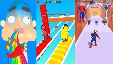 Sandwich Runner - ORIGINAL vs | mashup hero spider man game last level | bridge race game last level