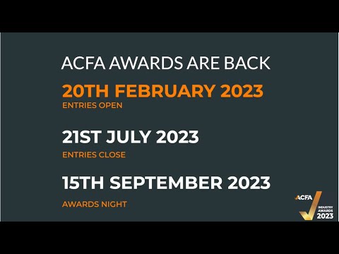 2023 ACFA Industry Awards - Entries Now Open