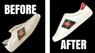 How To Clean Gucci Ace White Leather Sneakers - Hacks For Cleaning Leather Sneakers