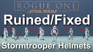 ROGUE ONE RUINED / FIXED STORMTROOPER HELMETS, How Disney Changed The Stormtrooper Helmet Forever