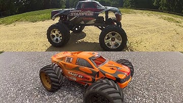 Hpi Bullet St 3.0 Vs Traxxas Nitro Stampede Nitro Bash Off! Jumps, Speed Runs, Crashes!