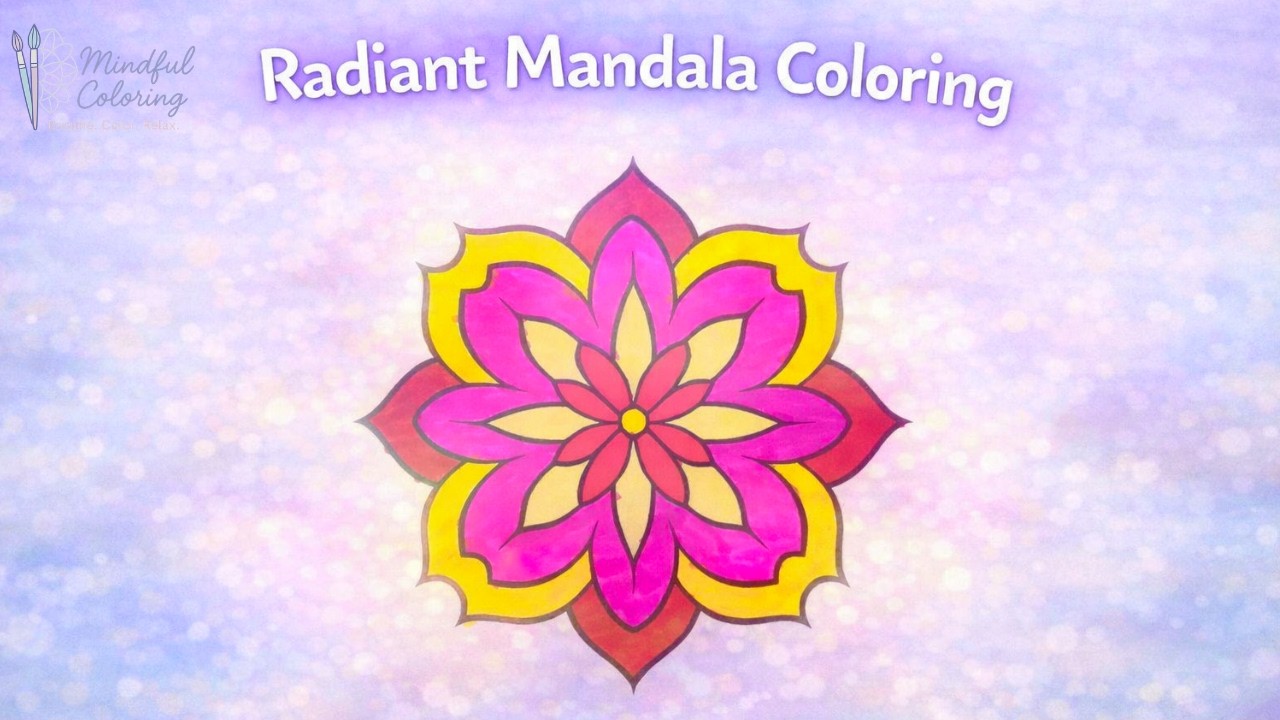 Vibrant Pink Mandala 🌸🔥 Bold Color Therapy #coloring #mandala #satisfying 