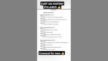 CUET UG HISTORY SYLLABUS CUET UG 2025 HISTORY SYLLABUS #cuetug #cuet #history #nta #cuet2025 #exam