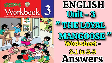 3rd 💯ENGLISH "THE LOYAL MANGOOSE" Unit-3  Workbook Answers | 💯3rd Class Worksheet Answers | AP NCERT