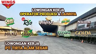 PT Tirta Alam Segar Info Lowongan Kerja Operator Produksi Pabrik Makanan Minuman Cikarang Hari Ini