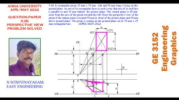 #perspective-#view #EG #APR/MAY2022 QP Solved Square prism