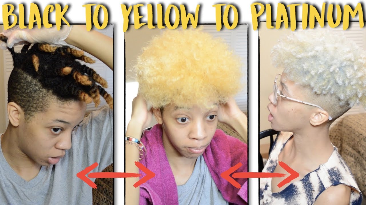 Bleaching Natural Hair From Black To Platinum Ft Olaplex Youtube