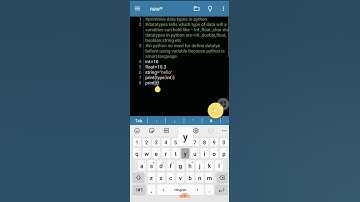 data types in python | python programming | using mobile ide| v.3