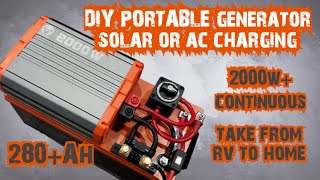 DIY LiFePO4 PORTABLE BATTERY GENERATOR | SOLAR / AC CHARGING | 280AH 2000W RV TRAVEL TRAILER OR HOME