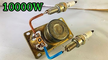 Easy How to make 10000w free electricity energy self running with speaker tools use spark plug