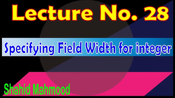 Specifying field width for integer in C Language