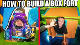 NOOB Vs Pro BOX Fort! How To Build A Box Fort W/ Papa Jake And Logan