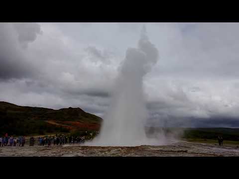 Strokkur geyser in Iceland erupting - 02